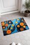 007 Door Mat with Blue and Orange Circle Pattern, 40x60 cm, Non-Slip Sole, Decorative - 4