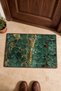 Emerald Green Crocodile-Print Leather Doormat, 40x60 cm, with Non-Slip Sole, Decorative - 4
