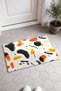 Cream, Black, and Orange Speckled Confetti-Patterned Doormat, 40x60 cm, with Non-Slip Sole, Decorative - 2