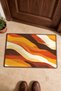 Orange Coffee striped pattern doormat, 40x60 cm, Non-Slip Sole, Decorative - 4