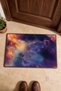 Navy Blue and Orange Galaxy Nebula-Patterned Doormat, 40x60 cm, with Non-Slip Sole, Decorative - 4