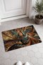Copper-Colored Coffee-Themed Fractal Spiral Pattern Doormat, 40x60 cm, with Non-Slip Sole, Decorative - 2