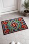 Turquoise-Colored Ethnic Motif Turkish Rug-Style Doormat, 40x60 cm, with Non-Slip Sole - 4
