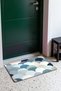 Petrol Blue and Gray Japanese Wave Pattern Doormat, 40x60 cm, with Non-Slip Sole, Decorative - 3