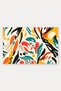 Cream, Orange, and Emerald Brush-Leaf Patterned Doormat, 40x60 cm, with Non-Slip Sole, Decorative - 5