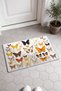 Yellow and White Butterflies Pattern 430 Doormat, 40x60 cm, Non-Slip Sole, Decorative - 2