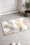 Pastel Pink and Gray Overlapping Circle Pattern Doormat, 40x60 cm, with Non-Slip Sole, Decorative - 2