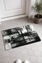 Black and White Abstract Patterned 809 Doormat, 40x60 cm, Non-Slip Sole, Decorative - 2