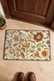 Cream-Brown Vintage Floral Print Doormat, 40x60 cm, with Non-Slip Sole, Decorative - 4