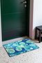 Turquoise-Green Wavy Checked Door Mat, 40x60 cm, with Non-Slip Sole, Decorative - 3