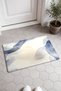 Cream-Gray Watercolor-Style Door Mat with Flow Pattern, 40x60 cm, Non-Slip Sole, Decorative - 2
