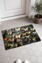 561 Orange Butterfly Garden Patterned Doormat, 40x60 cm, with Non-Slip Sole, Decorative - 2