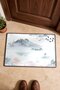 White and Gray Japanese Mountain Landscape Patterned Doormat, 40x60 cm, with Non-Slip Sole, Decorative - 4