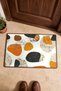 Cream, Orange, and Black Pebble-Patterned Doormat, 40x60 cm, with Non-Slip Sole, Decorative - 4