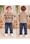 Boys' & Kids' Pine Tree-Patterned Crew Neck Stretch Knit Sweater - 3