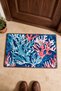 Navy, Coral Red, Reef-Patterned Doormat, 40x60 cm, Non-Slip Sole, Decorative - 4