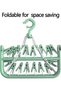 Clothes Drying Hanger with 32 Clips, Drip Foldable Hanging Rack, Multi Functional Drying Rack (Green) - 3
