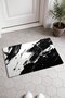 Black and White Diagonal Brush-Patterned Doormat, 40x60 cm, with Non-Slip Sole, Decorative - 2