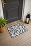 Black and White Dalmatian-Polka Dot Doormat, 40x60 cm, with Non-Slip Sole, Decorative