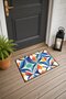 Colorful Retro Kaleidoscope-Patterned Doormat, 40x60 cm, with Non-Slip Sole, Decorative