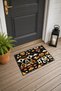 Black and Orange African Totem-Patterned Doormat, 40x60 cm, with Non-Slip Sole, Decorative