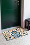 Navy Blue and Orange Damask Floral Print Turkish Rug-Patterned Doormat, 40x60 cm, with Non-Slip Sole - 2