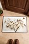 White Butterfly Garden Pattern 534 Doormat, 40x60 cm, Non-Slip Sole, Decorative - 4