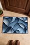 Ice Blue 3D Leaf-Patterned Woven Doormat, 40x60 cm, with Non-Slip Sole, Decorative - 4