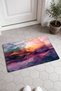 Purple and Orange Sunset Layered Pattern Doormat, 40x60 cm, with Non-Slip Sole, Decorative - 2