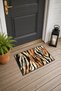 Beige and Orange Brushed Leopard-Print Doormat, 40x60 cm, with Non-Slip Sole, Decorative