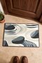 Black and White Nature-Patterned Doormat, 40x60 cm, with Non-Slip Sole, Decorative - 4