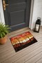 Orange and Black Landscape-Patterned 953 Doormat, 40x60 cm, with Non-Slip Sole, Decorative - 3