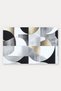 Gray and Black Bauhaus Quarter-Circle Patterned Doormat, 40x60 cm, with Non-Slip Sole, Decorative - 5