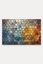 Blue Hexagon Textured Pattern 022 Doormat, 40x60 cm, Non-Slip Sole, Decorative - 5