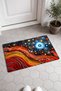 Red and Blue Wavy Pattern 978 Doormat, 40x60 cm, Non-Slip Sole, Decorative - 4