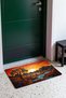 Orange and Blue Landscape-Patterned 959 Doormat, 40x60 cm, with Non-Slip Sole, Decorative - 2