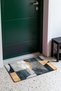 Gray, Black, and Orange Grunge-Style Geometric Patterned Doormat, 40x60 cm, with Non-Slip Sole, Decorative - 3