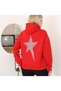 WOMEN'S HOODED SWEATSHIRT WITH BRUSHED INSIDE SLEEVES AND STAR-EMBELLISHED BACK