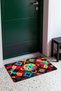 Red and Turquoise Symmetrical Geometric Turkish Rug-Patterned Doormat, 40x60 cm, with Non-Slip Sole - 2