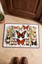 Orange and Blue Butterfly-Patterned 467 Doormat, 40x60 cm, with Non-Slip Sole, Decorative - 4