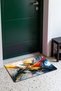 Yellow and Red "Exploding Brush Stroke" Patterned Doormat, 40x60 cm, with Non-Slip Sole, Decorative - 3