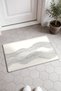 Cream-Gray Japanese wave-patterned doormat with sun motif, 40x60 cm, Non-Slip Sole, Decorative - 2