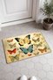Blue Butterfly Paradise Patterned Doormat, 40x60 cm, Non-Slip Sole, Decorative - 2