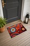 Red and Blue Circle-Patterned Doormat, 40x60 cm, with Non-Slip Sole, Decorative - 3