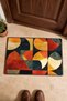 Orange-Red Bauhaus Half-Circle Patterned Doormat, 40x60 cm, with Non-Slip Sole, Decorative - 4