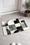 Cream, Black, and Gray Bauhaus Block-Patterned Doormat, 40x60 cm, with Non-Slip Sole, Decorative - 2