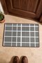 Gray and White Checked Grid-Patterned Doormat, 40x60 cm, with Non-Slip Sole, Decorative - 4