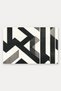 Black and White Zigzag Patterned Maze Striped Doormat, 40x60 cm, with Non-Slip Sole, Decorative - 5