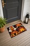 Orange and Black Leopard-Print Doormat, 40x60 cm, with Non-Slip Sole, Decorative