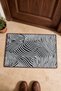 Black and White Optical Striped Pattern Doormat, 40x60 cm, with Non-Slip Sole, Decorative - 4